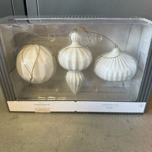 Set of 3 of Porcelain Ornaments Threshold designed with Studio McGee Christmas